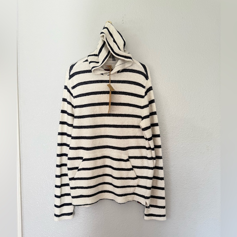 New Faherty Pullover Hoodie Whitewater Booth Bay Stripe Small